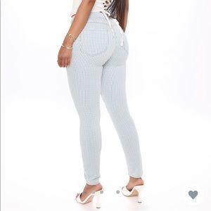 Sittin’ Pretty Gingham Ankle Jeans - Fashion Nova